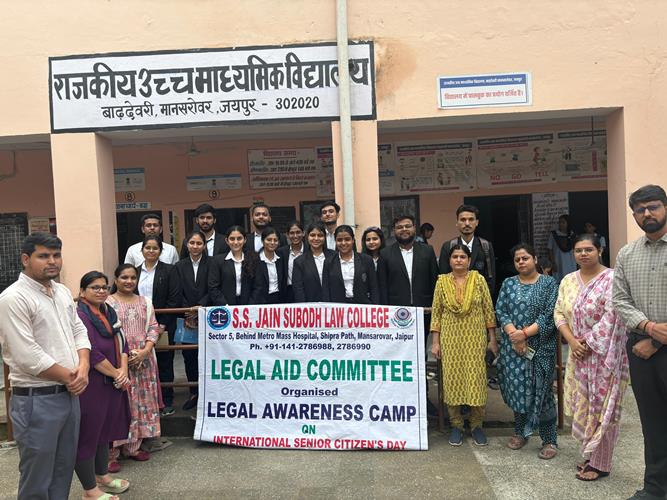 S.S. Jain Subodh Law College Organized Legal Aid Awareness Campaign at Govt. Sr. Sec. School, Badh Devari, Mansarovar